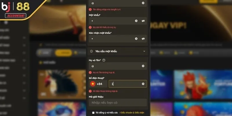 Điều kiện cần nắm để tạo tài khoản thành công 